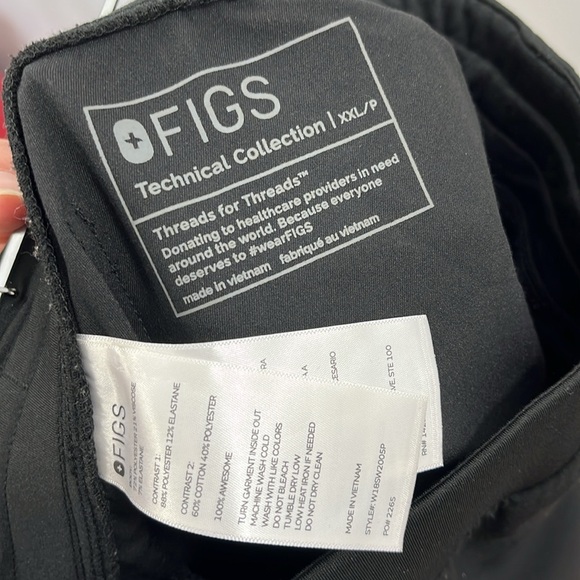 FIGS NWT Zamora Jogger Scrub Pants Black size XXLP Medical scrubs - Picture 7 of 10